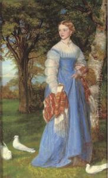 Portrait Of Mrs Louisa Jenner Oil Painting by Arthur Hughes