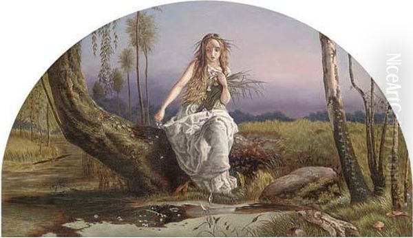 Ophelia Oil Painting by Arthur Hughes