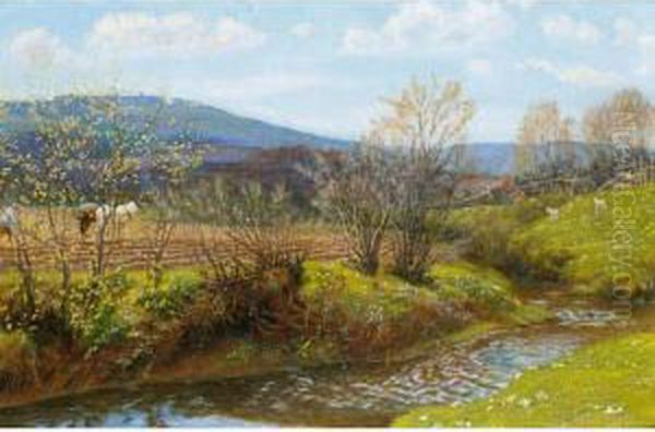 A Spring Afternoon Oil Painting by Arthur Hughes