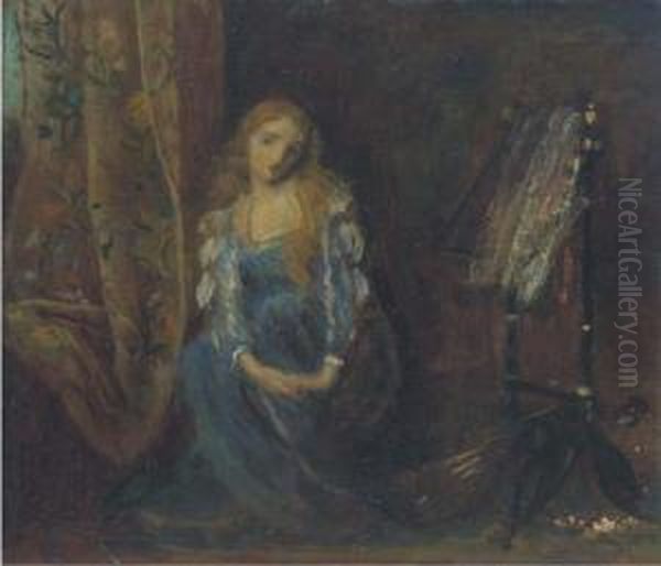 Sigh No More, Ladies Oil Painting by Arthur Hughes