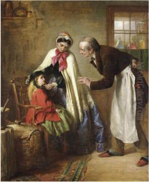 A First Visit To The Dentist Oil Painting by Edward Hughes