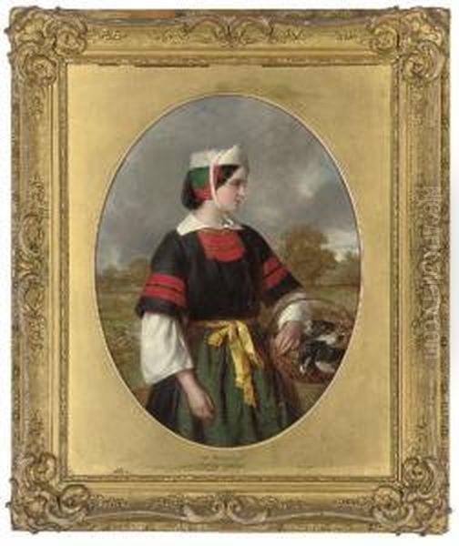 The Market Girl Oil Painting by Edward Hughes