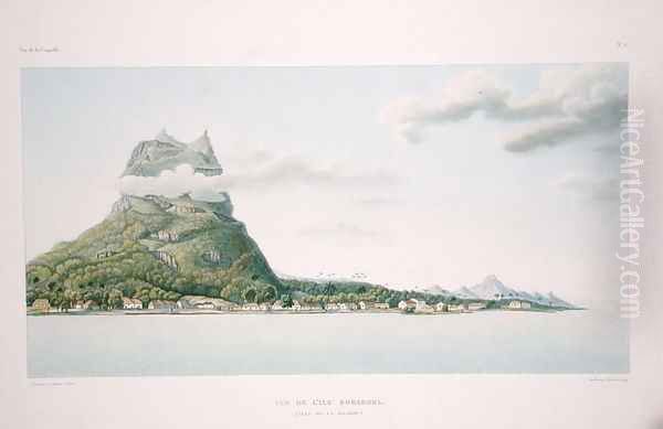 View of the Island of Bora Bora, from 'Voyage autour du Monde (1817-20)' Oil Painting by Antoine Chazal