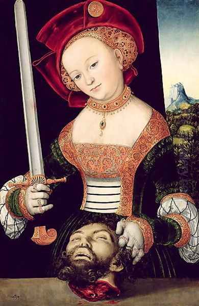 Judith with the Head of Holofernes, c.1530 Oil Painting by Lucas (studio of) Cranach