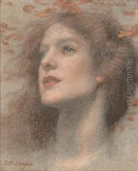 With The Wind Oil Painting by Edward Robert Hughes