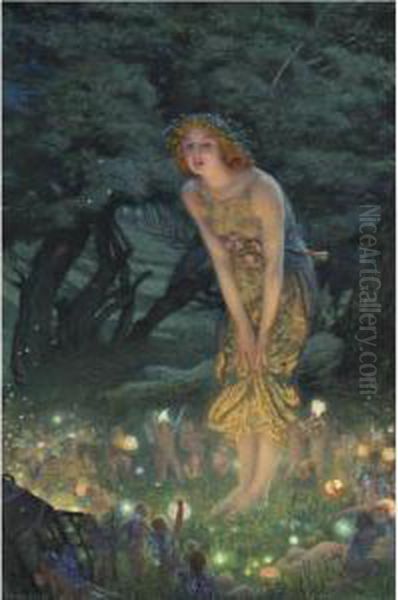 Midsummer Eve Oil Painting by Edward Robert Hughes