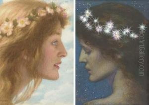 Night; And Day Oil Painting by Edward Robert Hughes