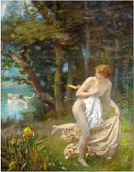 A Coward Oil Painting by Edward Robert Hughes