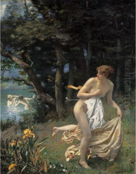 Diana's Maidens Oil Painting by Edward Robert Hughes