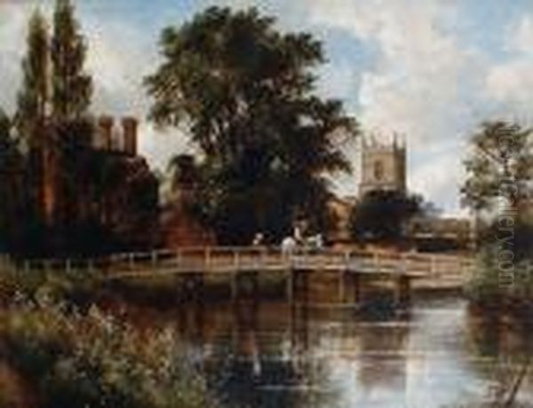 Alrewas Near Lichfield Oil Painting by John Joseph Hughes