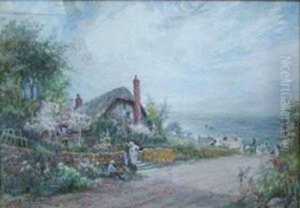 Coastal Cottages Oil Painting by John Joseph Hughes