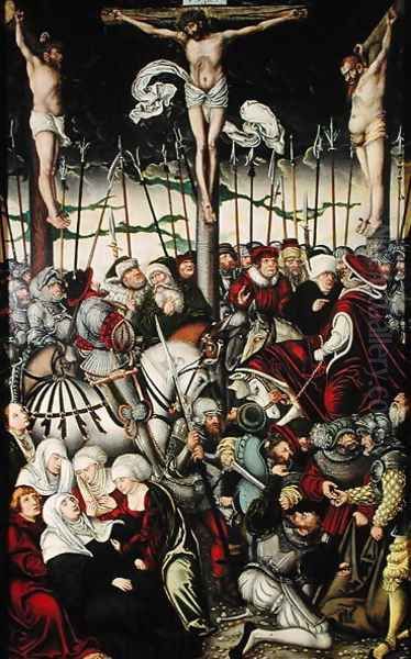 Calvary Oil Painting by Lucas (studio of) Cranach