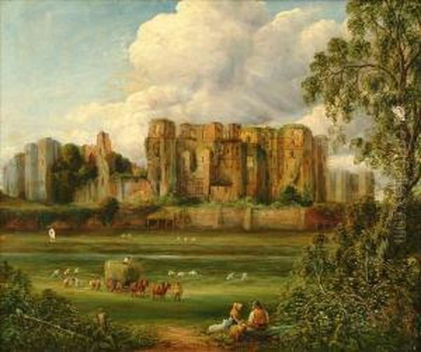 View Of Kenilworthcastle Oil Painting by John Joseph Hughes