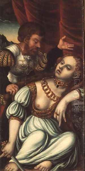 Tarquin and Lucretia Oil Painting by Lucas (studio of) Cranach