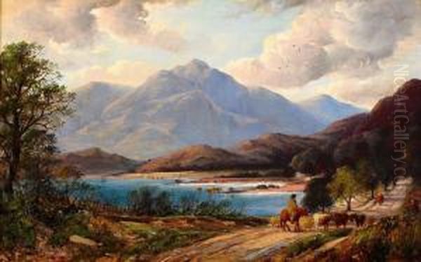 Loch Pennecher Oil Painting by John Joseph Hughes