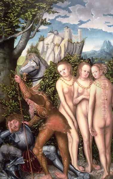 The God Mercury Waking Paris to Judge the Contest of the Golden Apple Oil Painting by Lucas (studio of) Cranach