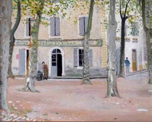 A French Town Oil Painting by Robert Morson Hughes