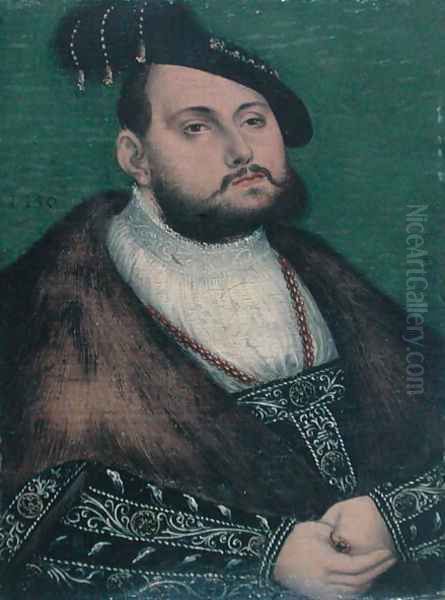 Portrait of John Frederick Elector of Saxony, 1550 Oil Painting by Lucas (studio of) Cranach