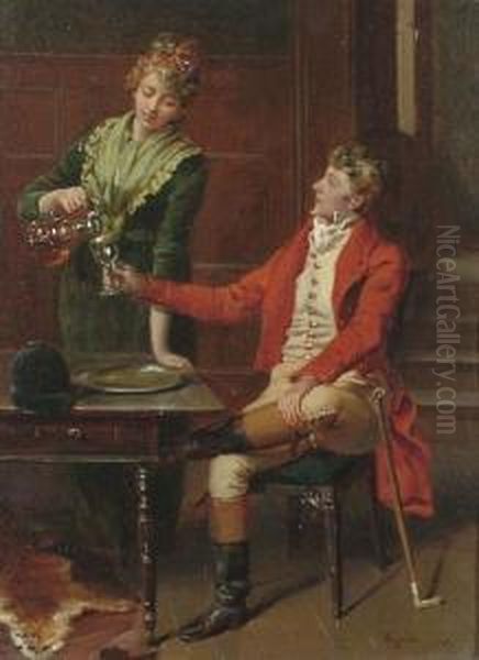 Refreshments. Oil Painting by Talbot Hughes