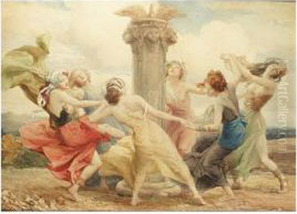 Spring Dance Oil Painting by Talbot Hughes