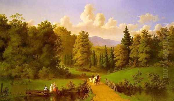 An Afternoon Outing 1875 Oil Painting by Johann M. Culverhouse