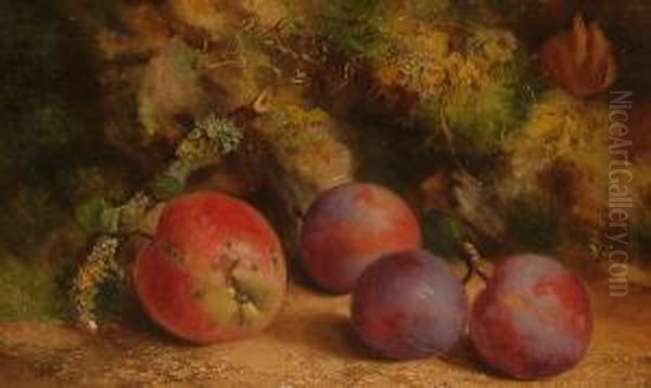 Still Life With Plums. Oil Painting by William Hughes