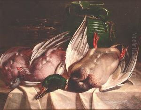 A Still Life Of Dead Birds Oil Painting by William Hughes