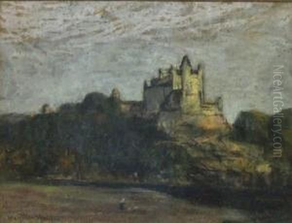 View Of A French Chateau Ona Hilltop Oil Painting by Herbert Hughes Stanton