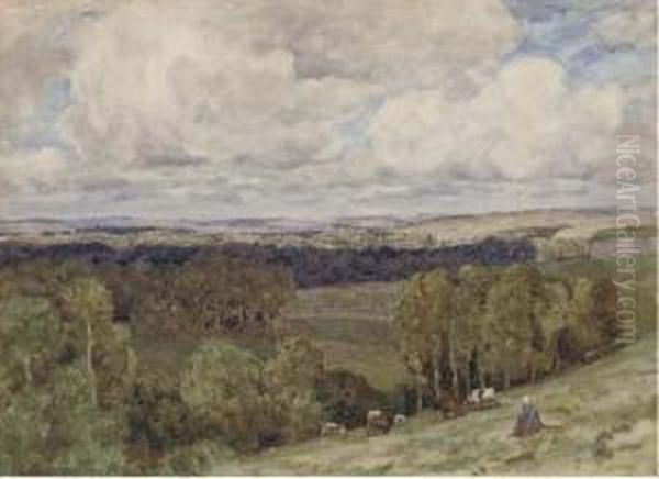 The Valley, Montreuil Oil Painting by Herbert Hughes Stanton