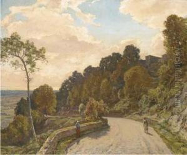 Road Up To Cagnes Oil Painting by Herbert Hughes Stanton