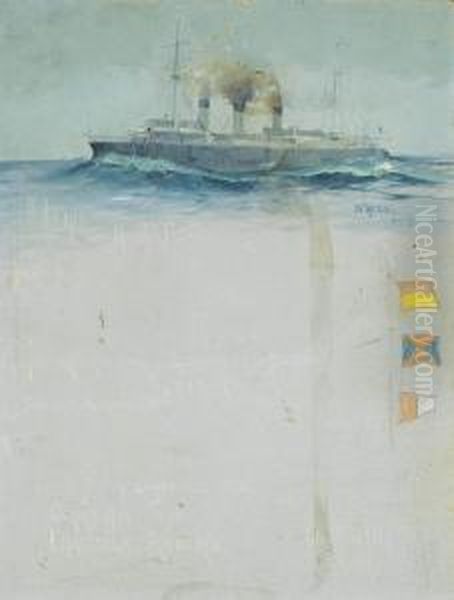 Projet De Menu Au Ministere De La Marine Oil Painting by Georges-Victor Hugo