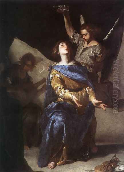 Ecstasy of St. Cecilia (Estasi di santa Cecilia) Oil Painting by Bernardo Cavallino