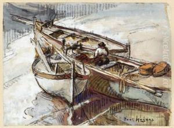 Les Barques Oil Painting by Paul Jean Hugues