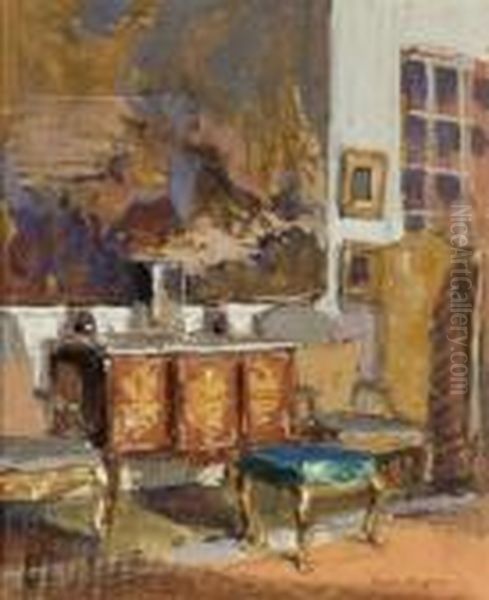 Interieur A La Commode Transition Oil Painting by Paul Jean Hugues