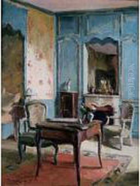 Interieur Louis Xv Oil Painting by Paul Jean Hugues