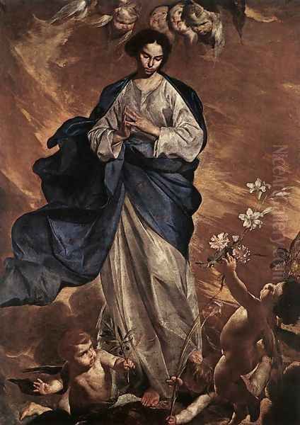 The Blessed Virgin 1650 Oil Painting by Bernardo Cavallino