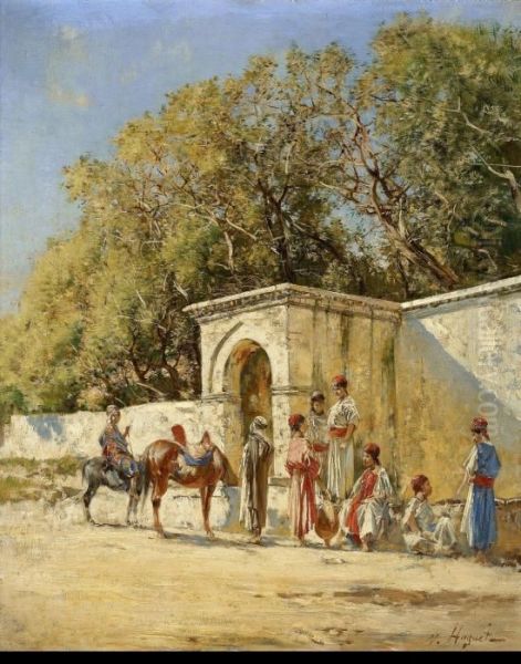 Porte Aux Environs De Tunis Oil Painting by Victor Pierre Huguet