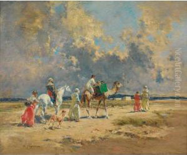 La Caravane Oil Painting by Victor Pierre Huguet