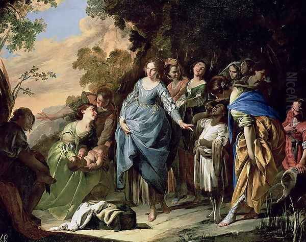 The Finding of Moses, c.1650-56 Oil Painting by Bernardo Cavallino