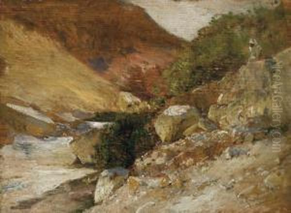 Les Gorges D'el Kantara, Algerie Oil Painting by Victor Pierre Huguet