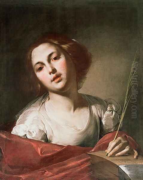 St. Catherine of Alexandria, late 1640s Oil Painting by Bernardo Cavallino