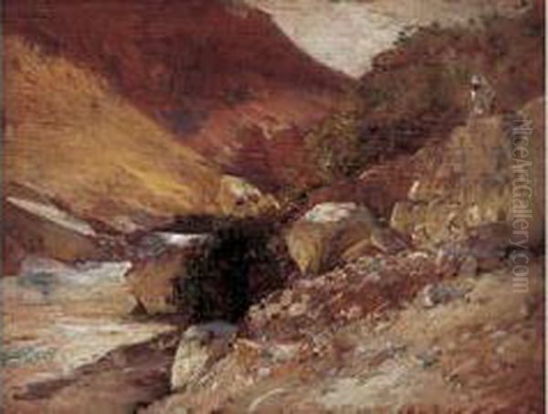 Repos Pres De L'oued, El Kantara. Oil Painting by Victor Pierre Huguet