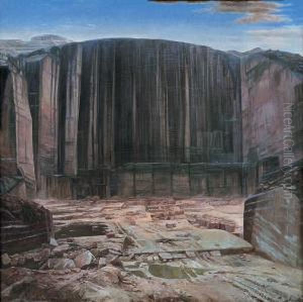 Quarry Oil Painting by Hui Wang