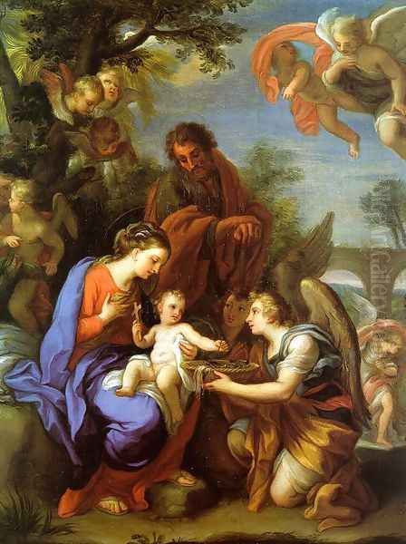 The Rest on the Flight into Egypt Oil Painting by Giuseppe Chiari