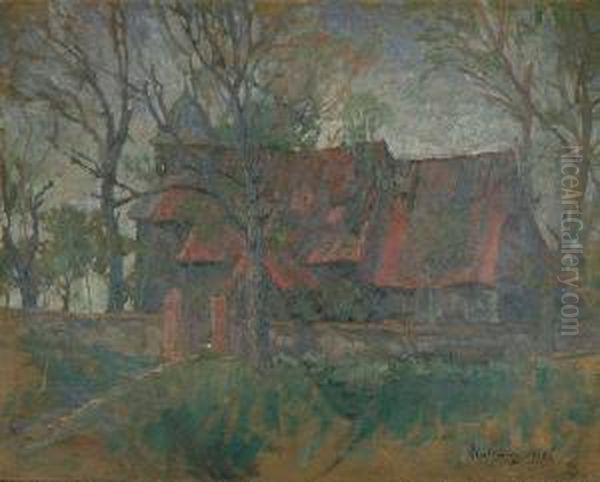 Kosciolek Oil Painting by Jerzy Hulewicz