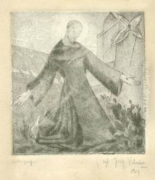 Swiety Franciszek Z Asyzu (1917) Oil Painting by Jerzy Hulewicz