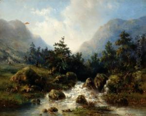 Mountain Landscape Oil Painting by Abraham Hulk