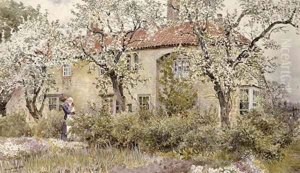 Scrooby Manor House Oil Painting by Elizabeth M. Chettle