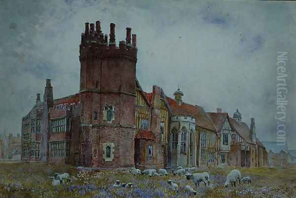 Old Hall, Gainsborough, Lincolnshire, 1906 Oil Painting by Elizabeth M. Chettle