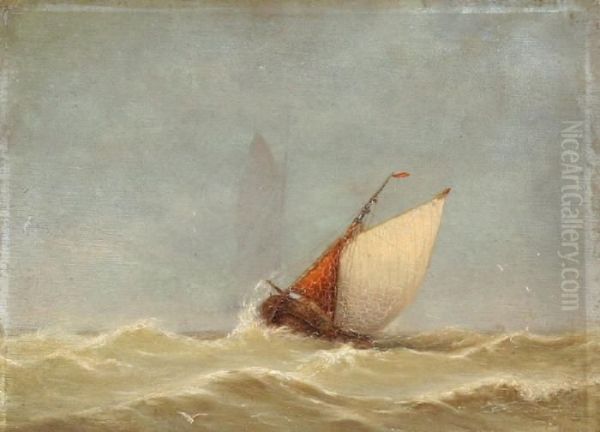 Visserschip Op Volle Zee Oil Painting by Hendrik Hulk